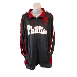 Philadelphia Phillies MLB Men's Gray and Red Full Zip-Up 2XT Full Zip Jacket